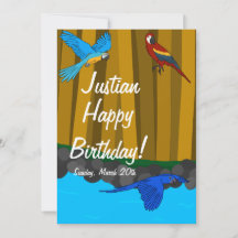 Parrots Exóticos En La Fiesta De Cumpleaños Forest