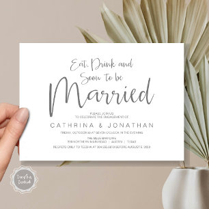 Invitación Parte de compromiso boda, guión de escritura a man