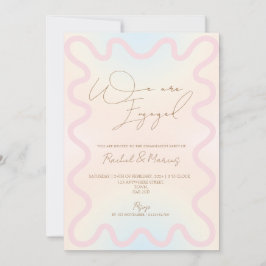 Invitación Parte de compromiso de borde de onda del borde de 