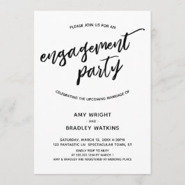 Invitación Parte de compromiso de escritura a mano simple y m