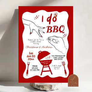 Invitación Parte de compromiso de la parrilla de mano dibujad