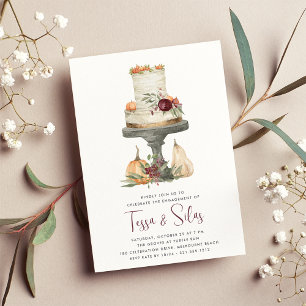 Invitación Parte de compromiso de pastel de capa de caída
