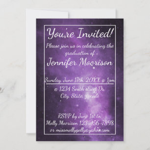Invitación Parte de graduación del espacio ultraterrestre de 