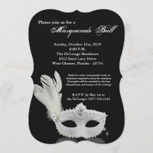 Invitación Parte de Halloween de la máscara de bolas de la ma