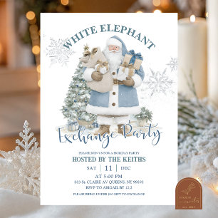 Invitación Parte de intercambio de elefante blanco de Navidad