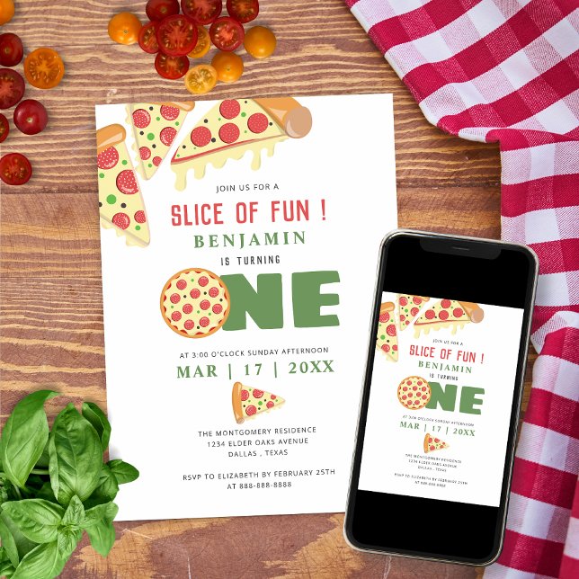 Invitación Parte De Un Chico Fiesta De Pizza Moderno Divertid (Subido por el creador)