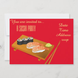 Invitación Parte del japonés del fiesta del sushi