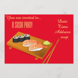 Invitación Parte del japonés del fiesta del sushi