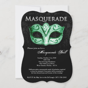 Invitación Parte Halloween de la máscara de bolas de máscaras
