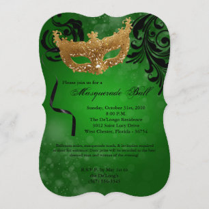 Invitación Parte Halloween de la máscara de bolas de máscaras