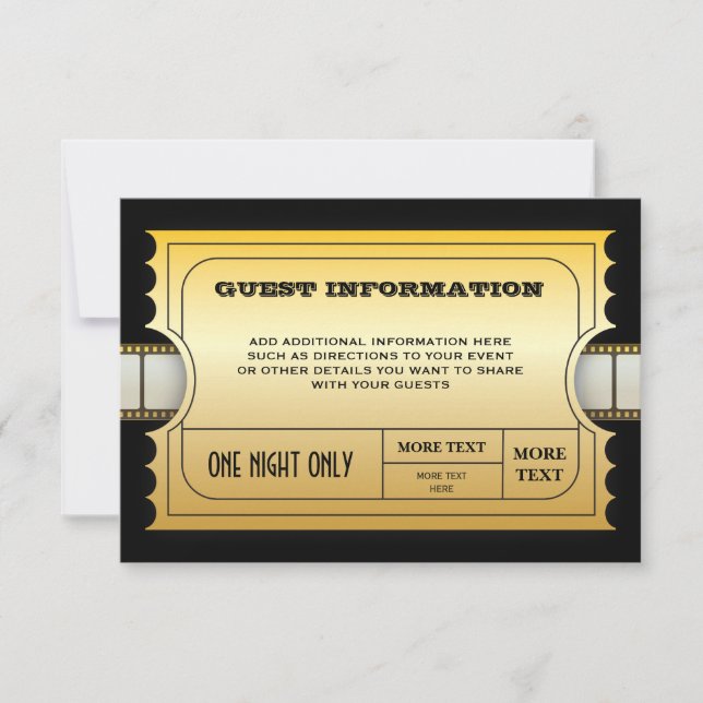 Invitación Parte movible de oro del billete de grupo de la (Anverso)