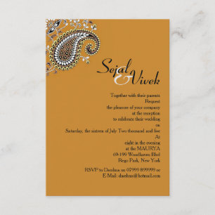 Invitación Parte movible hindú Jeweled de la boda de Paisley