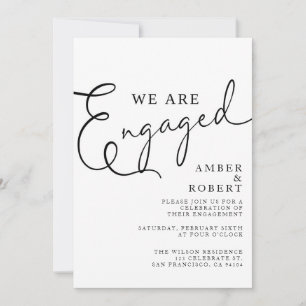 Invitación Participación, compromiso, Boda moderno, minimalis