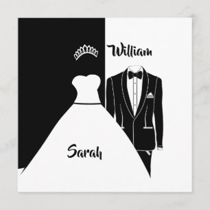 Invitación Participación de bodas de novias y novios negros y