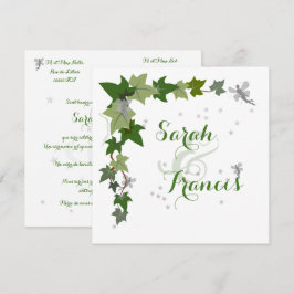 Invitación participación de matrimonio hiedra y de hadas