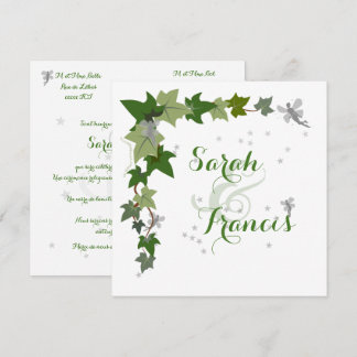 Invitación participación de matrimonio hiedra y de hadas