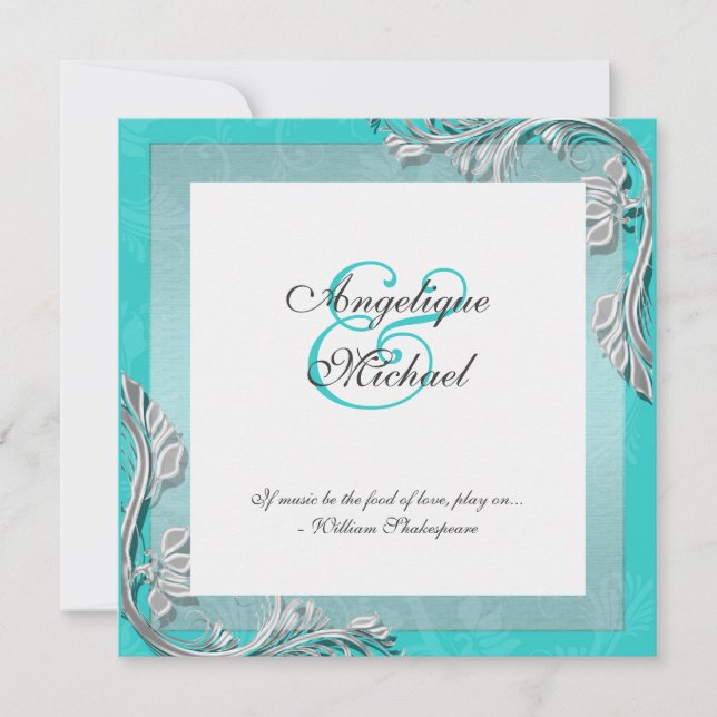 Invitación Participación en el aniversario del boda Aqua Silv (Anverso)