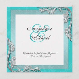 Invitación Participación en el aniversario del boda Aqua Silv
