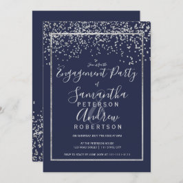 Invitación Participación en tipografía azul marino de confeti