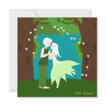 Participación matrimonio acopló de elfos corazón