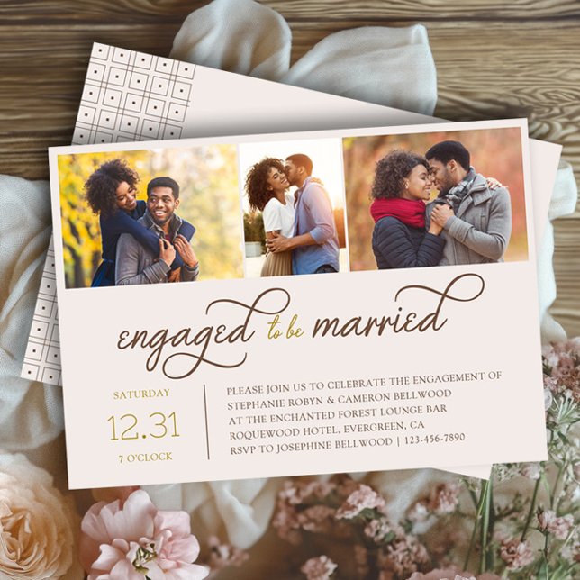 Invitación Participantes en el partido de compromiso matrimon (Engagement Photo Invitation from the Engagement Party Invitations collection by Darling & May)