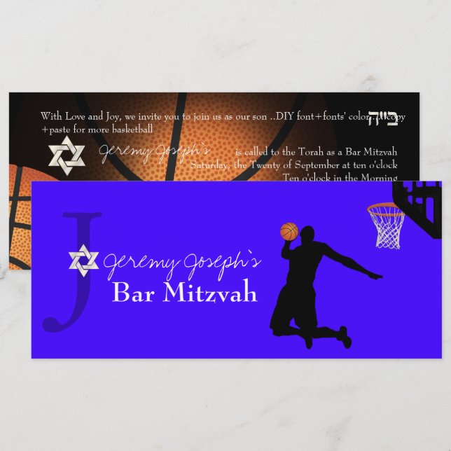 Invitación ¡Partida! ✡ Bar Mitzvah (Anverso / Reverso)