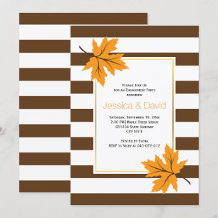 Invitación Partida de compromiso boda de hojas de arce y raya