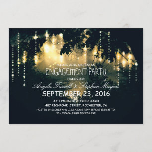 Invitación Partida de compromiso de árboles de luces de caden