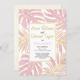 Invitación Partida de compromiso de hojas tropicales de color