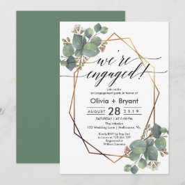 Invitación Partida de compromiso de marco geométrico Eucalypt