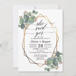 Invitación Partida de compromiso de marco geométrico Eucalypt