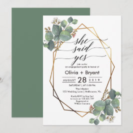 Invitación Partida de compromiso de marco geométrico Eucalypt