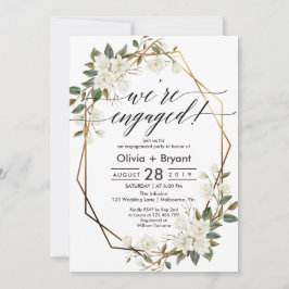 Invitación Partida de compromiso del marco geométrico de oro