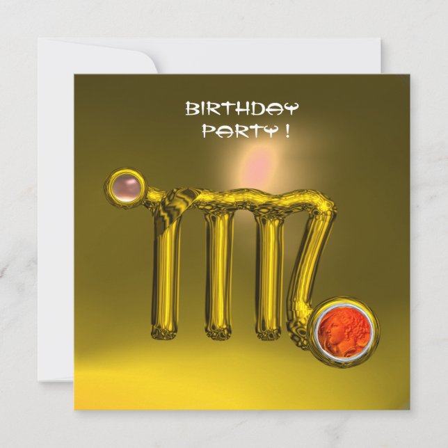 INVITACIÓN PARTIDA DE CUMPLEAÑOS DE JEWEL AMARILLO DEL RÓTULO (Anverso)