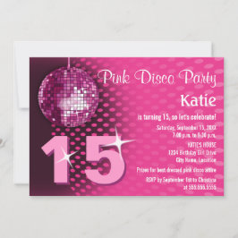 Invitación Partida de cumpleaños Disco de chica