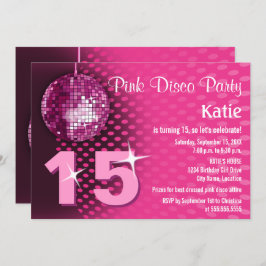 Invitación Partida de cumpleaños Disco de chica
