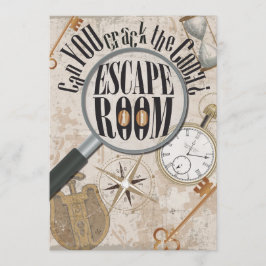 Invitación Partida de cumpleaños personalizada Escape Room Ga