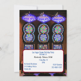 Invitación Partida de cumpleaños temática del Casino Slot Mac