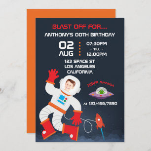 Invitación Partida de cumpleaños temática del espacio exterio