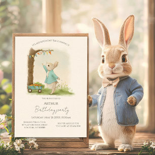 Invitación Partida de cumpleaños y juego de Peter Rabbit