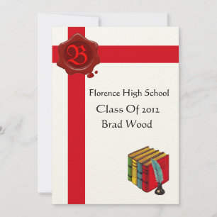 Invitación PARTIDA DE GRADUACIÓN,Monograma de sellado de cera