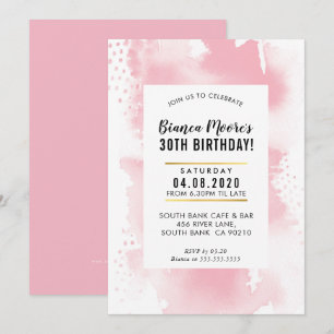 Invitación PARTIDA DEL CUMPLEAÑOS INVITAR a las acuarelas mod