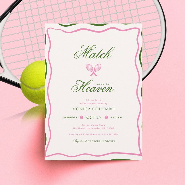 Invitación Partida hecha en el cielo, tema de tenis, ducha de (Subido por el creador)