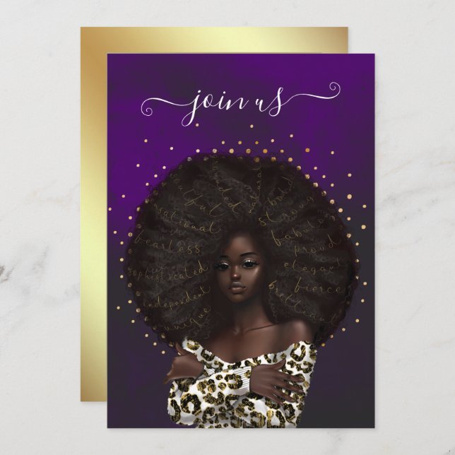 Invitación Partido Africano Americano de la Moda (Anverso / Reverso)