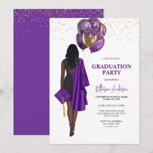 Invitación Partido Afroamericano de Graduación Púrpura