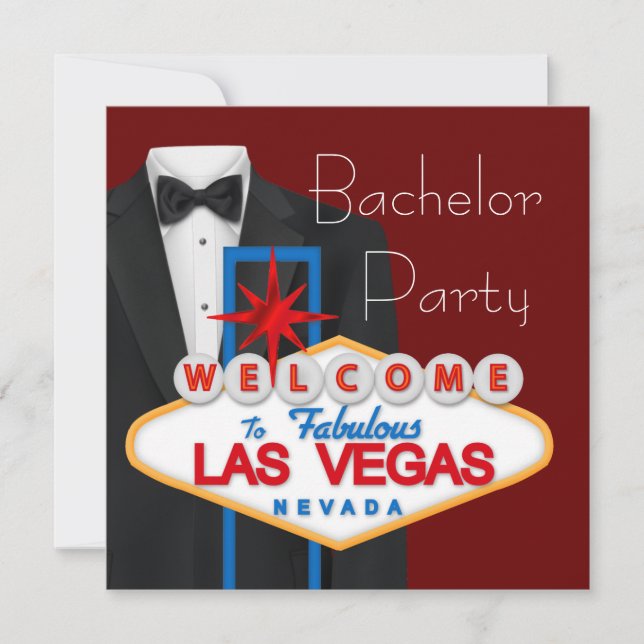 Invitación Partido Bachelor de Las Vegas (Anverso)