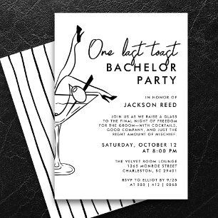 Invitación Partido Bachelor de Presupuesto Martini Blanco y N