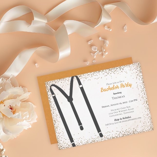 Invitación Partido Bachelor Purpurina de los Suspendedores Ne (Subido por el creador)