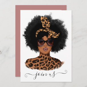 Invitación Partido Bachelorette, Chica del Leopardo Africano