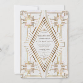 Invitación Partido Bachelorette de Oro y Gran Gatsby